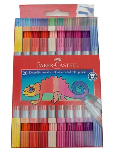 Faber-Castell 20er Set Doppelfasermaler Filzstifte doppelseitig Kinder