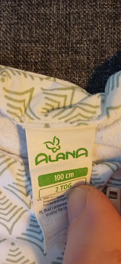 ALANA Baby Schlafsack Gr. 100 2 TOG Baumwolle Grün Geometrisch