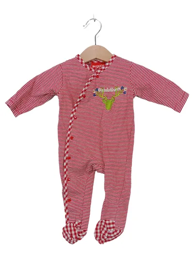 Bondi Baby Strampler Einteiler Gr. 62 Rot Gestreift Hirschmotiv Tracht