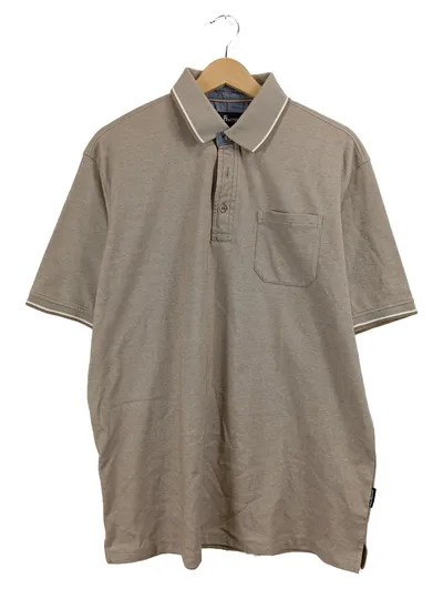 Marcel Battiston Herren Poloshirt Gr. XL Beige Kurzarm Klassisch