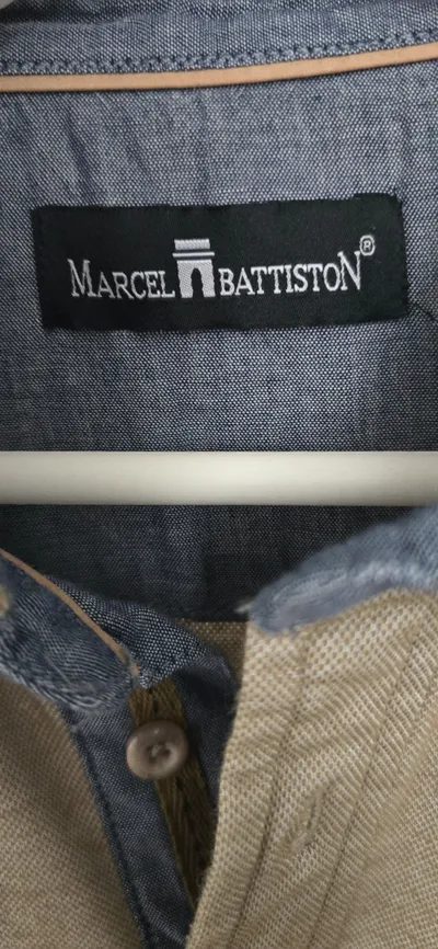 Marcel Battiston Herren Poloshirt Gr. XL Beige Kurzarm Klassisch