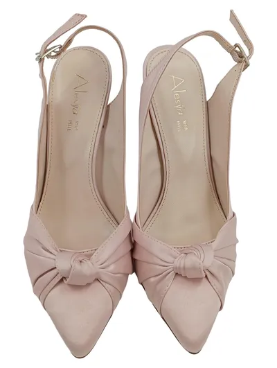 Alesya Damen Slingback Pumps Rosa Größe 37 Elegant Absatzschuhe Schleife