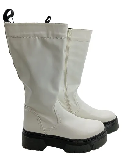 Jeep Damen Stiefeletten Weiß Gr. 38 Plateau Boots Reißverschluss
