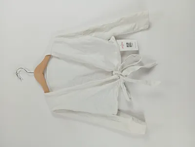 Markenlos Wickelshirt Ballettkleidung Kinder Gr. 146 Weiß Langarm