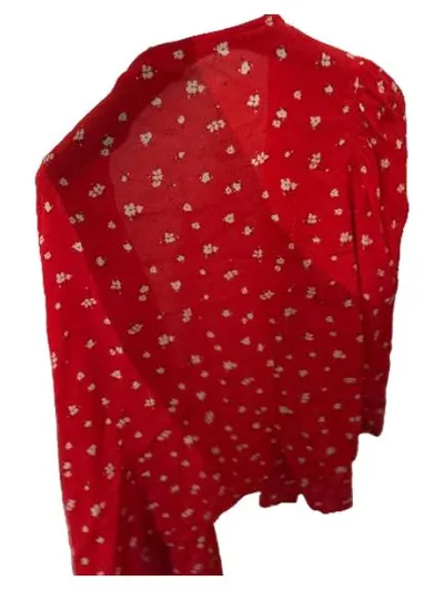 MANGO Bluse Damen XL Rot Blumenmuster Wickeloptik V-Ausschnitt