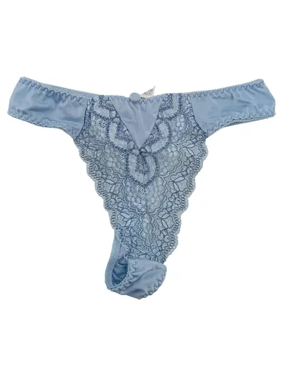 After Eden Damen String Tanga Spitze Hellblau Gr. M Feminin