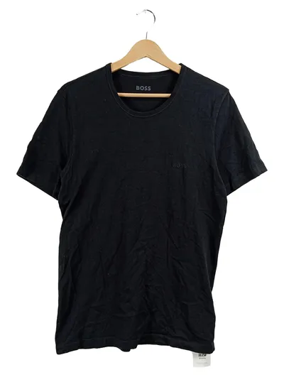 BOSS Herren T-Shirt Schwarz Gr. M Basic Kurzarm Baumwolle Logo