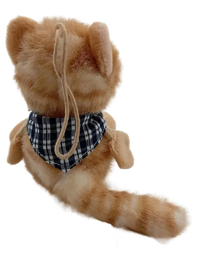 NICI Kuscheltier Katze braun mit Karo-Schleife 14cm Plüschtier