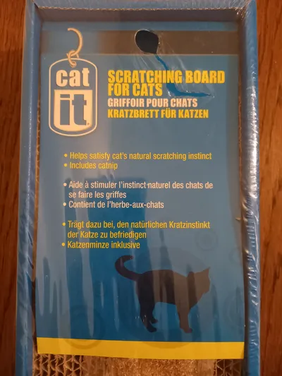 Catit Kratzbrett für Katzen Kratzmatte Pappe inkl. Katzenminze 49x12 cm Braun