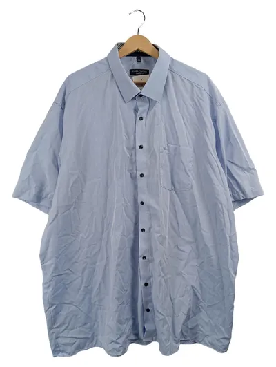 CASAMODA Herren Freizeithemd Kurzarm Blau Gr. 49 Comfort Fit Baumwolle