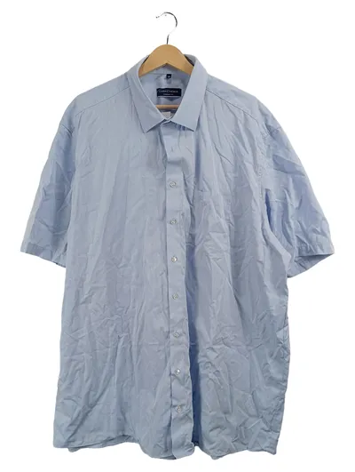 CASAMODA Freizeithemd Herren Kurzarm Blau Gr. 48 Comfort Fit Baumwolle