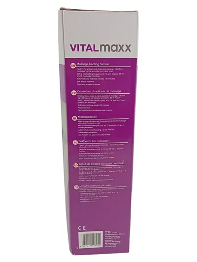 VITALmaxx Massage-Heizdecke Wärmefunktion Vibrationsmassage Grau Rücken Nacken