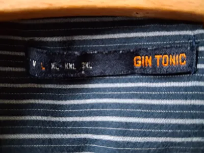 GIN TONIC Herren Freizeithemd Langarm Gestreift Blau Gr. L