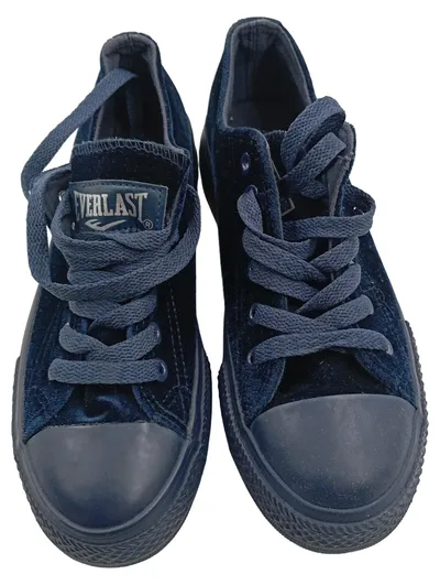 Everlast Sneaker Low Kinder Gr. 37 Navy Blau Samt Velvet Schnürer