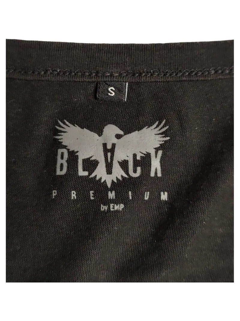 Black Premium by EMP Damen T-Shirt Schwarz Gr. S Baumwolle Zierknöpfe 2