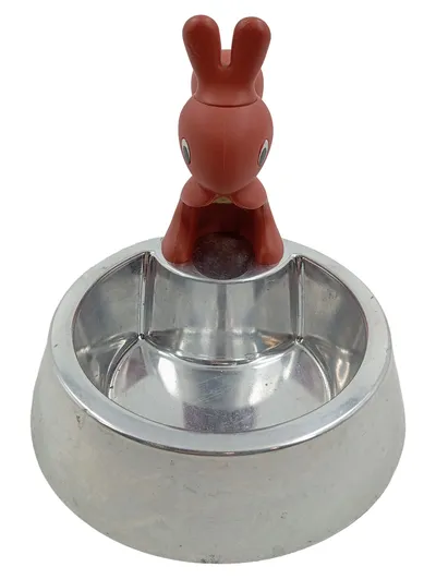 Alessi Eichhörnchen Futternapf für Haustiere Aluminium Silber 16cm