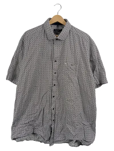 CASAMODA Freizeithemd Herren Kurzarm Grau Geometrisch Gr. 48 M Comfort Fit