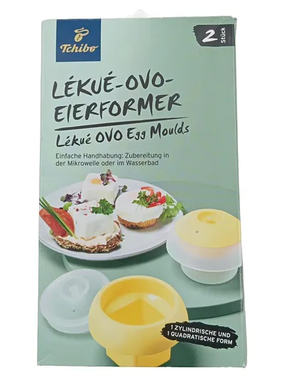 Tchibo Lékué OVO Eierformer 2 Stück Mikrowelle Wasserbad Gelb