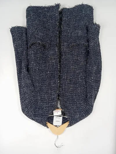 MANGO Suit Damen Tweed Blazer Jacke Bouclé Blau Gr. M/38 Elegant