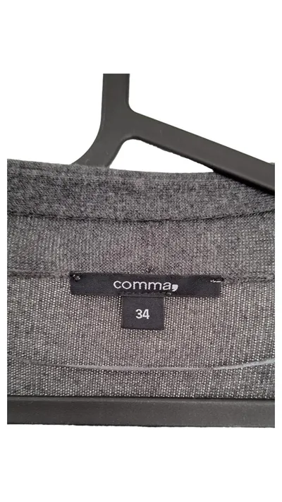 Comma Damen Strickjacke Cardigan Gr. 34 XS Grau Langarm Basic