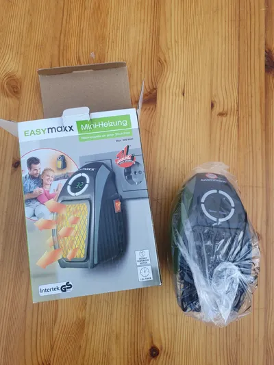 EASYmaxx Mini-Heizung Steckdosen Keramik Heizlüfter 500W Schwarz