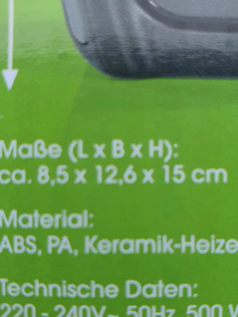EASYmaxx Mini-Heizung Steckdosen Keramik Heizlüfter 500W Schwarz 9