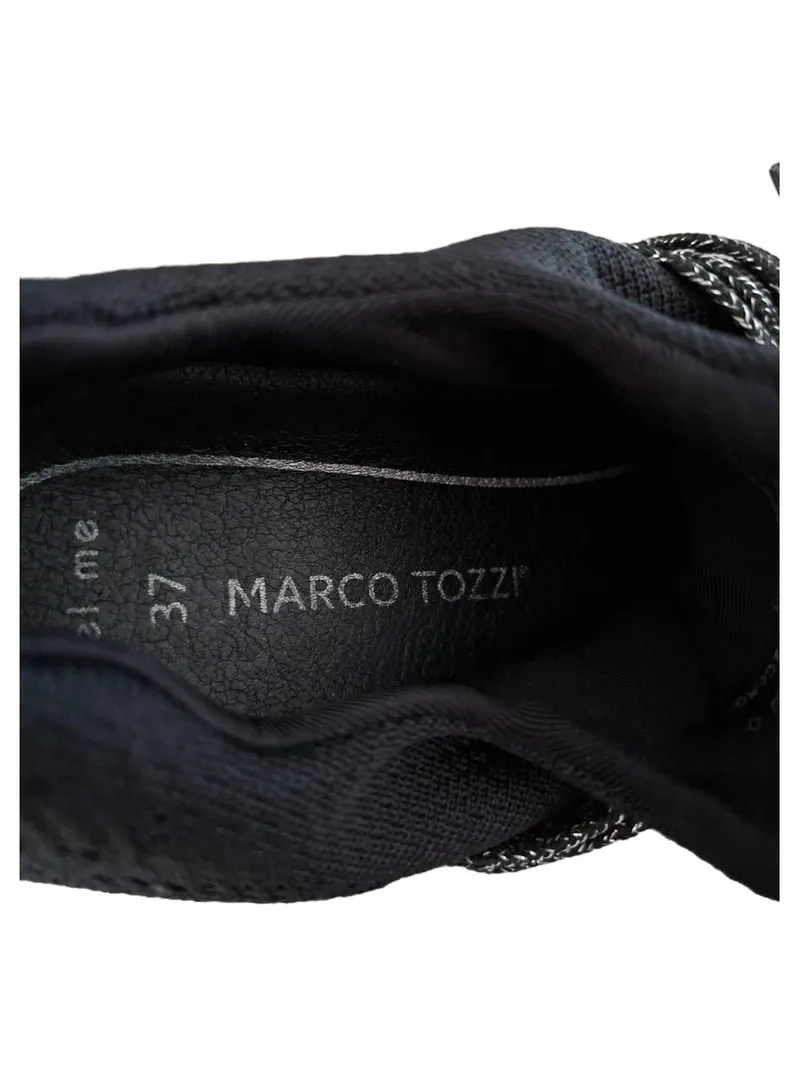 Marco Tozzi Damen Sneaker low Schwarz Gr. 37 Glitzer Strass Textil 3