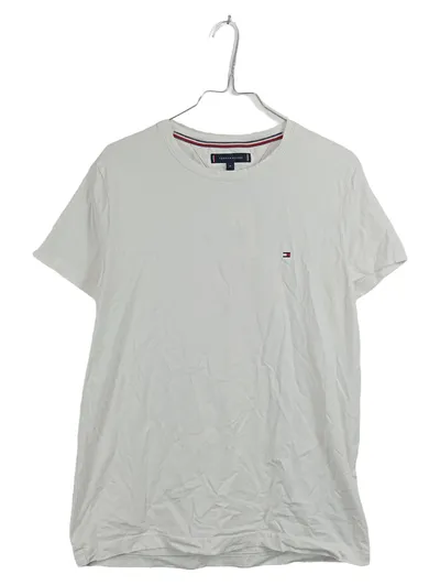 Tommy Hilfiger T-Shirt Herren Gr. M Weiß Basic Slim Fit Logo