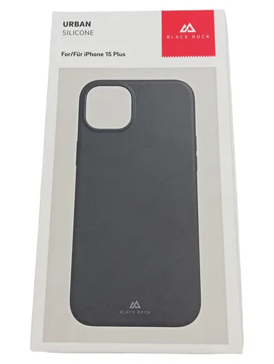 Black Rock Handy Schutzhülle für iPhone 15 Plus Silikon Case Schwarz