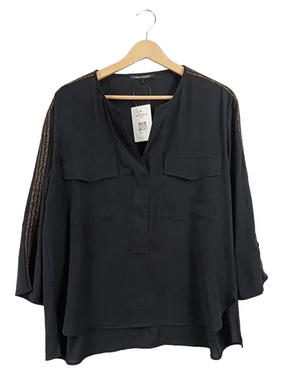 Luisa Cerano Damen Bluse Schwarz Gr. 38 Elegant mit Zierband