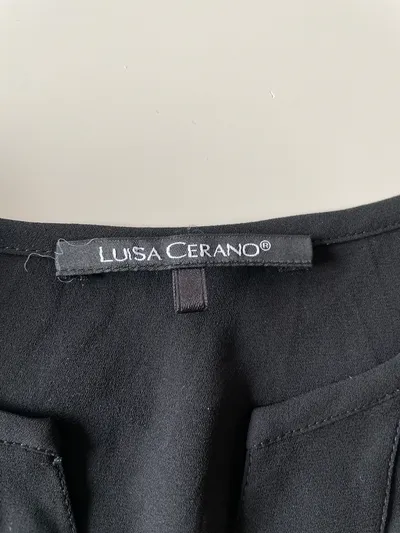 Luisa Cerano Damen Bluse Schwarz Gr. 38 Elegant mit Zierband