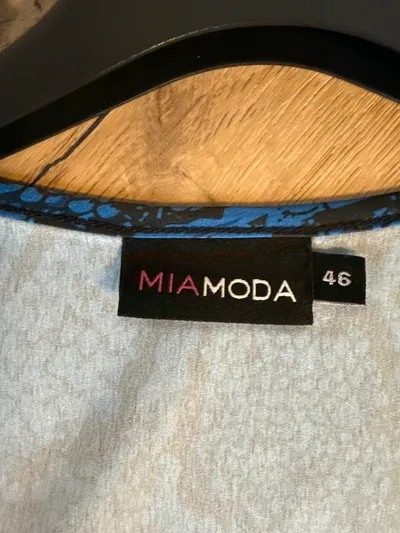 MIAMODA Bluse Tunika Schlangenmuster Damen Gr. 46 Blau Animal-Print