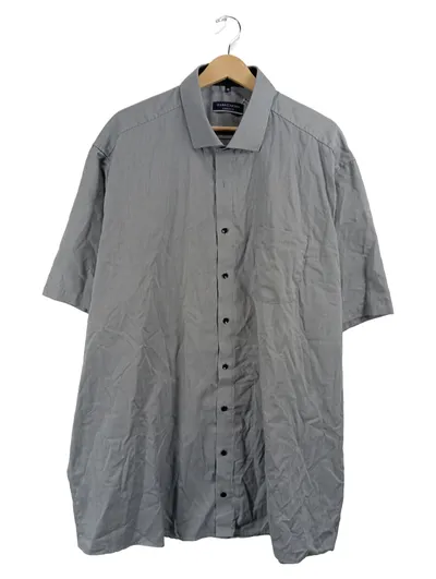 CASAMODA Herren Business Hemd Kurzarm Kariert Grau Gr. 48 Comfort Fit