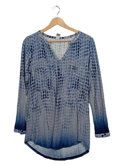 Best Connections Damen Pullover Gr. 40 L Blau Punkte Langarm Casual