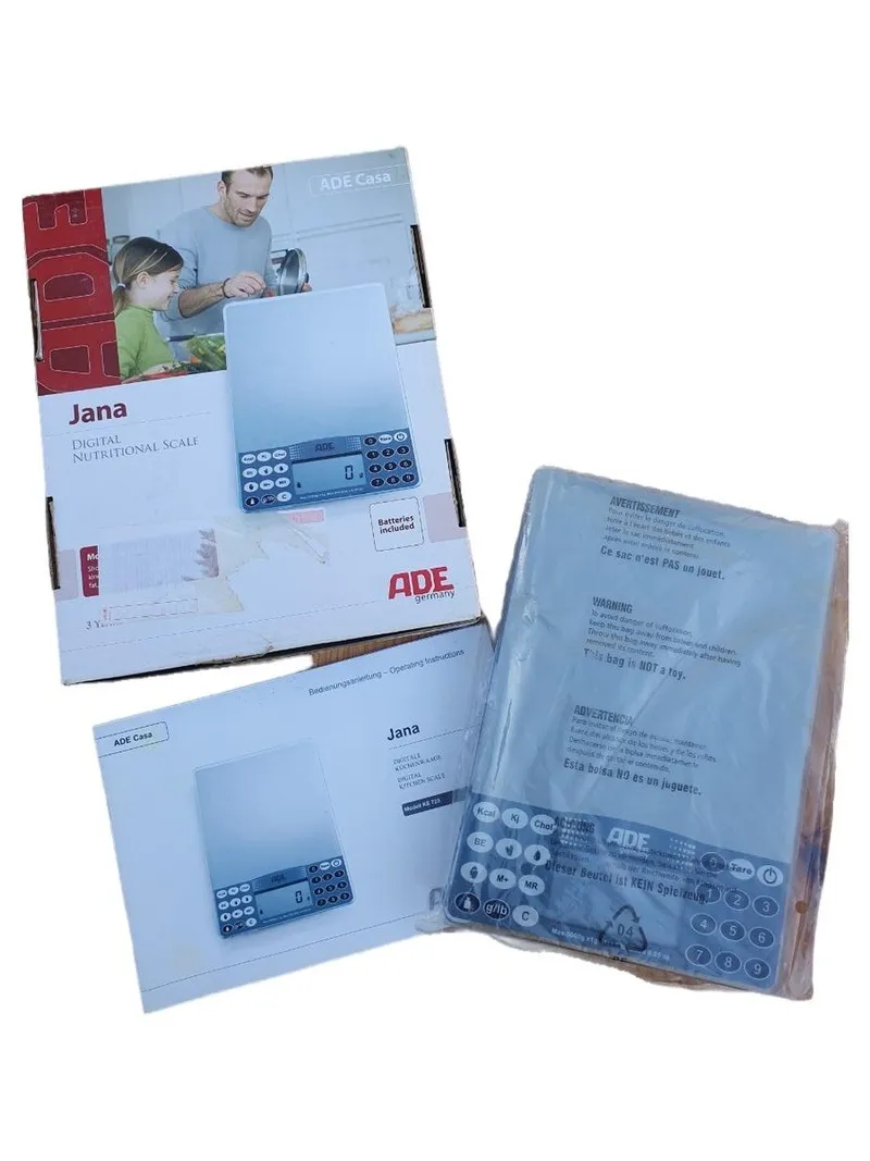 ADE KE 723 Jana Digitale Küchenwaage Nährwertwaage Silber 5kg 2
