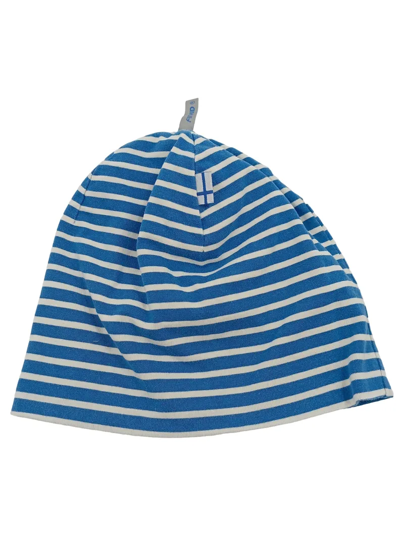Finkid Kinder Mütze Beanie gestreift Blau Maritim Baumwolle 2