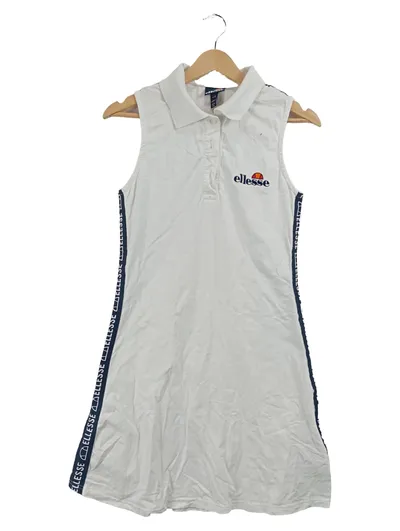 ellesse Damen Polo Blusenkleid Ärmellos Weiß Gr. 42 XL Sportkleid