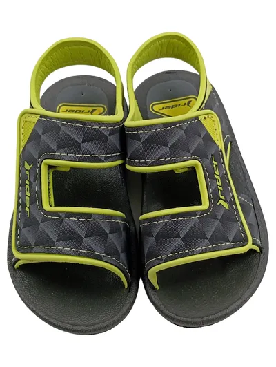 Rider Sandalen Kinder Gr. 24 Grau Gelb Klettverschluss Sportlich Sommer
