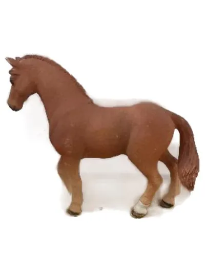 Schleich Pferd Brauner Hengst mit Zöpfen geflochtene Mähne Spielfigur