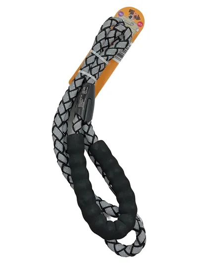Romeo Hundeleine reflektierend Neopren-Griff geflochten 1,5m 50kg Grau