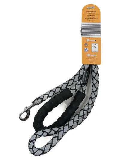 Romeo Hundeleine reflektierend Neopren-Griff geflochten 1,5m 50kg Grau