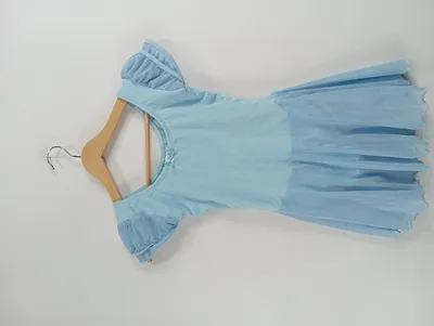 Dancina Kinder Ballettkleid Trikot mit Tüllrock Blau Gr. 134 (8-9)