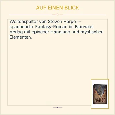 Weltenspalter - Steven Harper - Fantasy Roman - Blanvalet Verlag