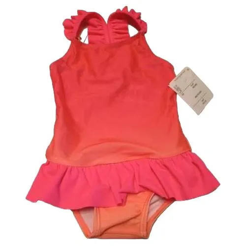 Billieblush Badeanzug Mädchen Gr. 86 Pink Farbverlauf Rüschen 1