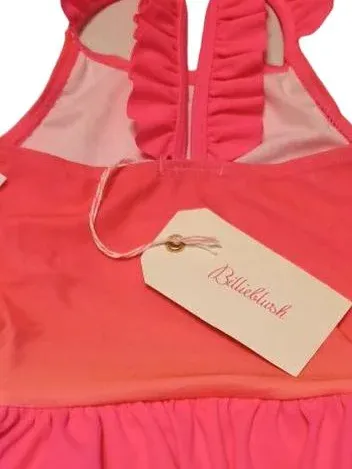 Billieblush Badeanzug Mädchen Gr. 86 Pink Farbverlauf Rüschen