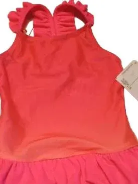 Billieblush Badeanzug Mädchen Gr. 86 Pink Farbverlauf Rüschen 5