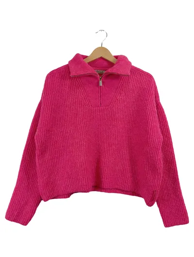 Smith & Soul Damen Pullover Pink Gr. M Reißverschluss Casual