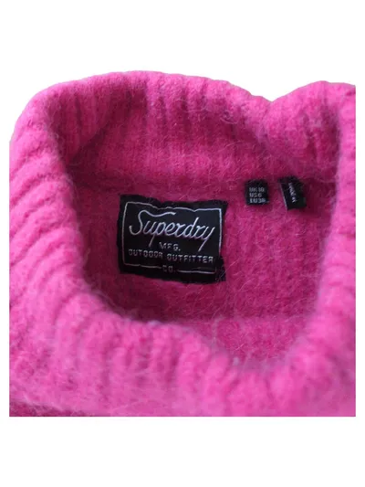 Superdry Damen Pullover Pink Gr. 38 M Alpaka Wolle Casual