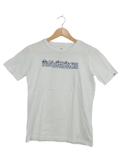 Quiksilver Kinder T-Shirt Gr. 158 Weiß Kurzarm Logo-Print Baumwolle