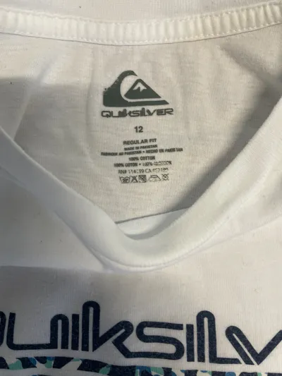 Quiksilver Kinder T-Shirt Gr. 158 Weiß Kurzarm Logo-Print Baumwolle